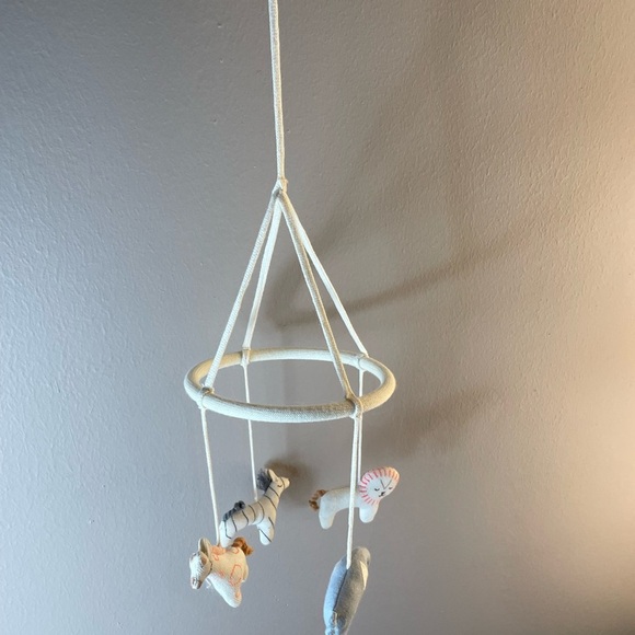 MeriMeri Cream and Blue Baby Mobile with Animal Figures - Picture 6 of 6